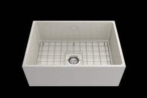 Contempo 27' x 19' x 10' Single-Basin Farmhouse Apron Front Kitchen Sink in Biscuit