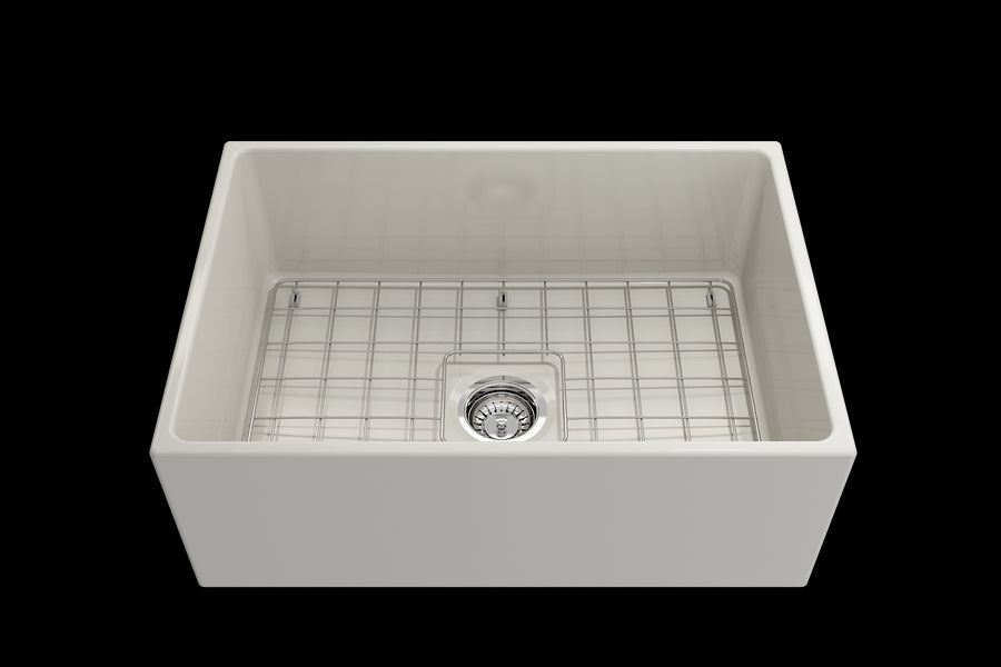 Contempo 27' x 19' x 10' Single-Basin Farmhouse Apron Front Kitchen Sink in Biscuit