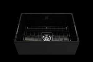 Contempo 27' x 19' x 10' Single-Basin Farmhouse Apron Front Kitchen Sink in Black