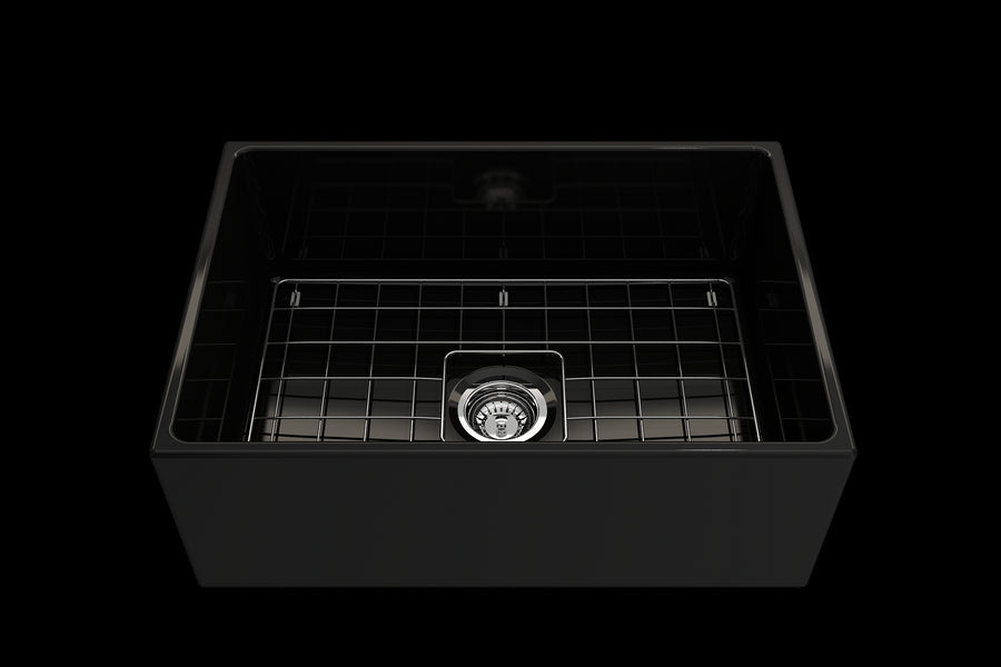 Contempo 27' x 19' x 10' Single-Basin Farmhouse Apron Front Kitchen Sink in Black