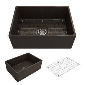 Contempo 27' x 19' x 10' Single-Basin Farmhouse Apron Front Kitchen Sink in Matte Brown