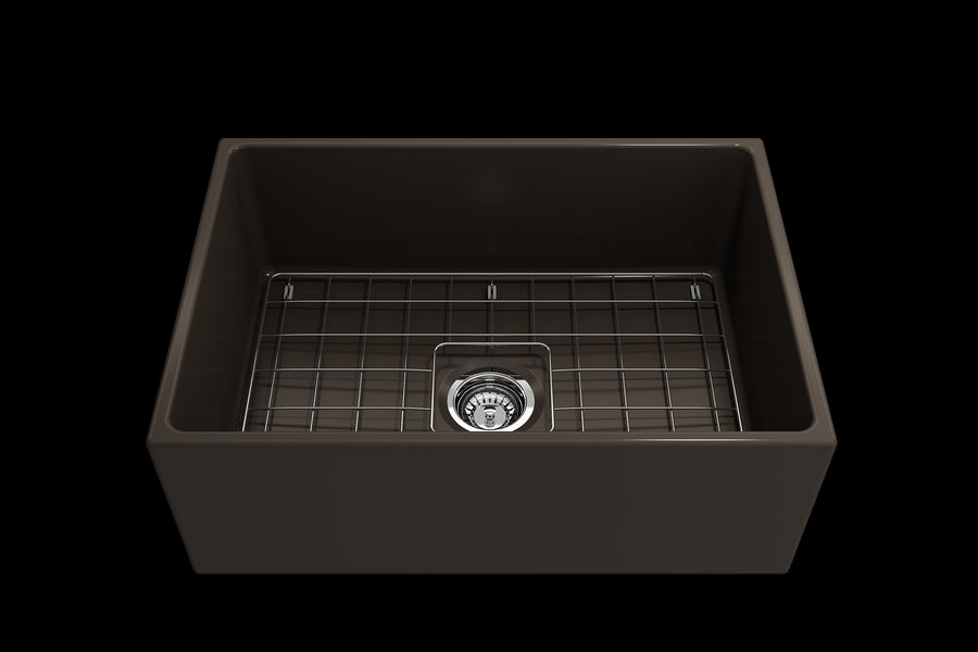 Contempo 27' x 19' x 10' Single-Basin Farmhouse Apron Front Kitchen Sink in Matte Brown