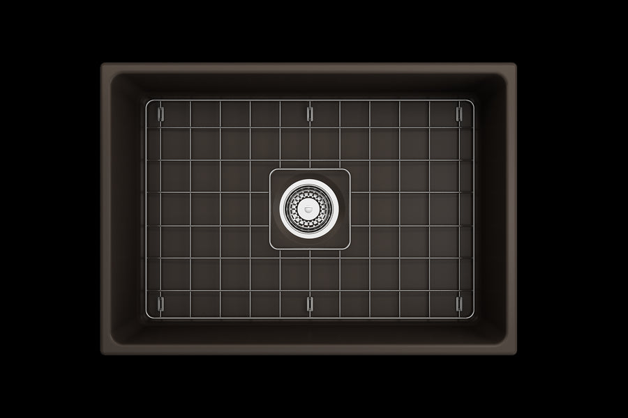 Contempo 27' x 19' x 10' Single-Basin Farmhouse Apron Front Kitchen Sink in Matte Brown