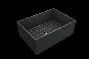 Contempo 27' x 19' x 10' Single-Basin Farmhouse Apron Front Kitchen Sink in Matte Dark Gray