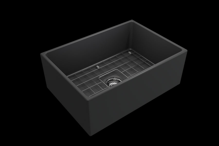 Contempo 27' x 19' x 10' Single-Basin Farmhouse Apron Front Kitchen Sink in Matte Dark Gray