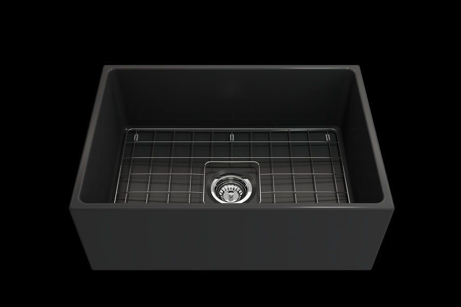 Contempo 27' x 19' x 10' Single-Basin Farmhouse Apron Front Kitchen Sink in Matte Dark Gray