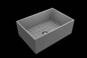 Contempo 27' x 19' x 10' Single-Basin Farmhouse Apron Front Kitchen Sink in Matte Gray