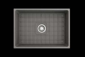 Contempo 27' x 19' x 10' Single-Basin Farmhouse Apron Front Kitchen Sink in Matte Gray