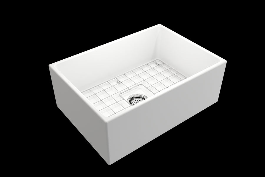 Contempo 27' x 19' x 10' Single-Basin Farmhouse Apron Front Kitchen Sink in Matte White