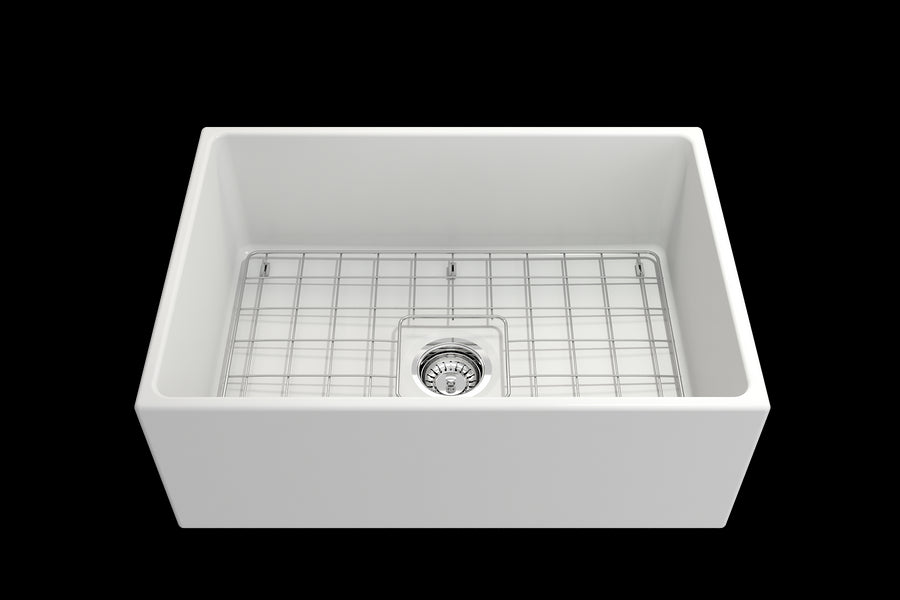 Contempo 27' x 19' x 10' Single-Basin Farmhouse Apron Front Kitchen Sink in Matte White