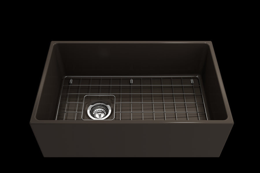 Contempo 30' x 19' x 10' Single-Basin Farmhouse Apron Front Kitchen Sink in Matte Brown
