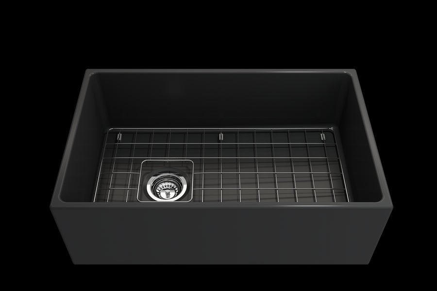 Contempo 30' x 19' x 10' Single-Basin Farmhouse Apron Front Kitchen Sink in Matte Dark Gray