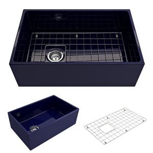 Contempo 30' x 19' x 10' Single-Basin Farmhouse Apron Front Kitchen Sink in Sapphire Blue