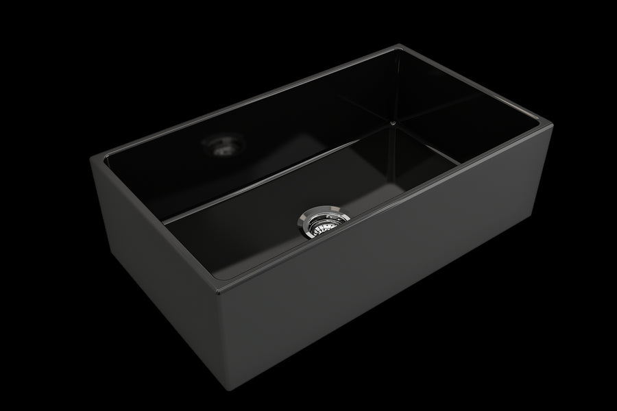 Contempo 33' x 19' x 10' Single-Basin Farmhouse Apron Front Kitchen Sink in Black
