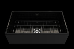 Contempo 33' x 19' x 10' Single-Basin Farmhouse Apron Front Kitchen Sink in Black