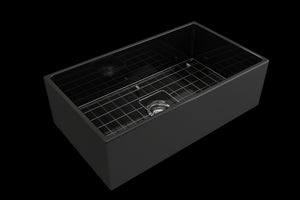 Contempo 33' x 19' x 10' Single-Basin Farmhouse Apron Front Kitchen Sink in Black