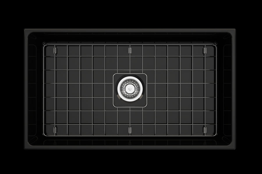 Contempo 33' x 19' x 10' Single-Basin Farmhouse Apron Front Kitchen Sink in Black