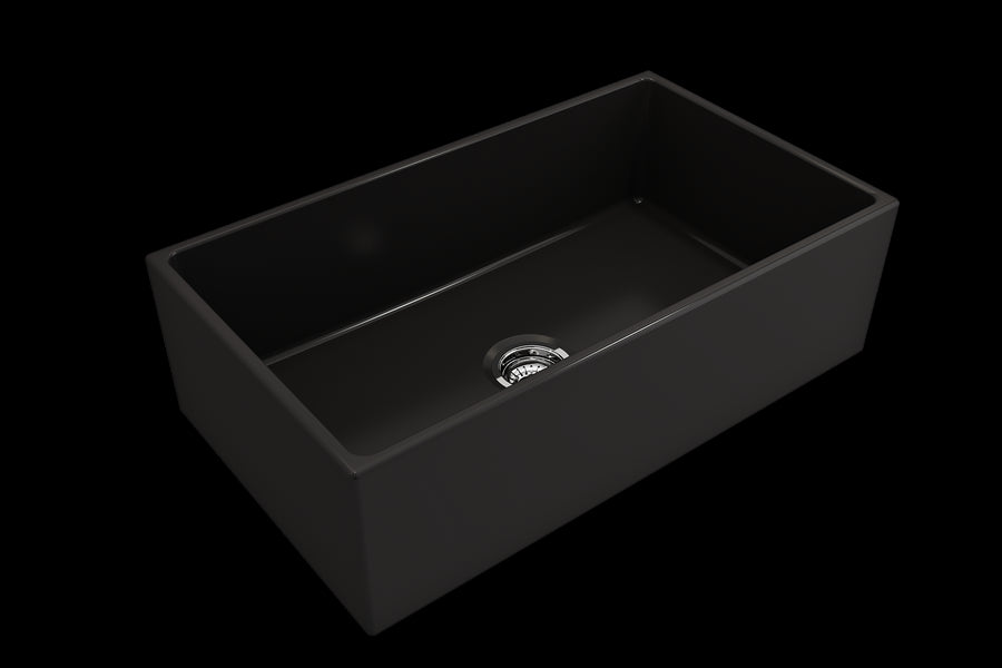 Contempo 33' x 19' x 10' Single-Basin Farmhouse Apron Front Kitchen Sink in Matte Black