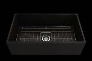 Contempo 33' x 19' x 10' Single-Basin Farmhouse Apron Front Kitchen Sink in Matte Black