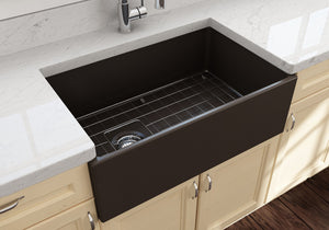 Contempo 33' x 19' x 10' Single-Basin Farmhouse Apron Front Kitchen Sink in Matte Brown
