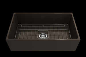 Contempo 33' x 19' x 10' Single-Basin Farmhouse Apron Front Kitchen Sink in Matte Brown