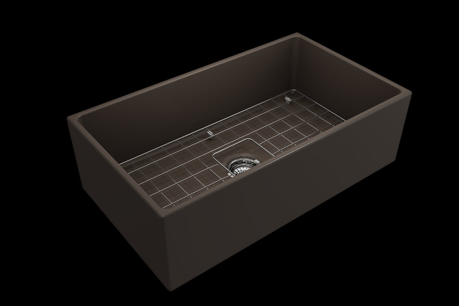 Contempo 33' x 19' x 10' Single-Basin Farmhouse Apron Front Kitchen Sink in Matte Brown