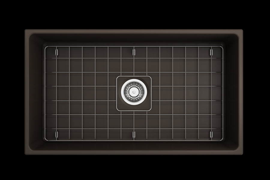 Contempo 33' x 19' x 10' Single-Basin Farmhouse Apron Front Kitchen Sink in Matte Brown