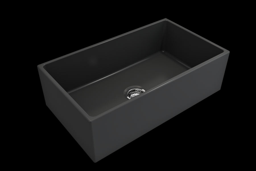 Contempo 33' x 19' x 10' Single-Basin Farmhouse Apron Front Kitchen Sink in Matte Dark Gray