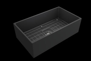 Contempo 33' x 19' x 10' Single-Basin Farmhouse Apron Front Kitchen Sink in Matte Dark Gray