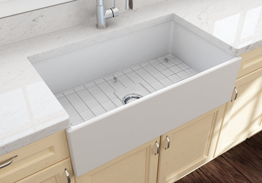Contempo 33' x 19' x 10' Single-Basin Farmhouse Apron Front Kitchen Sink in Matte White