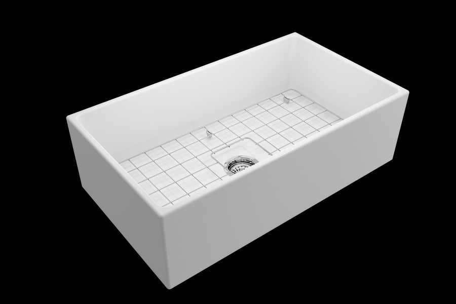 Contempo 33' x 19' x 10' Single-Basin Farmhouse Apron Front Kitchen Sink in Matte White