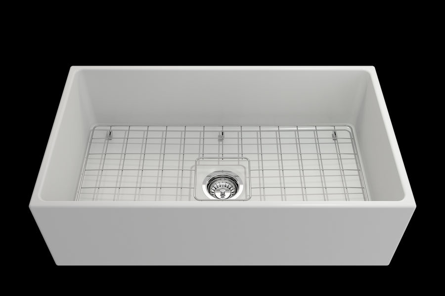Contempo 33' x 19' x 10' Single-Basin Farmhouse Apron Front Kitchen Sink in Matte White
