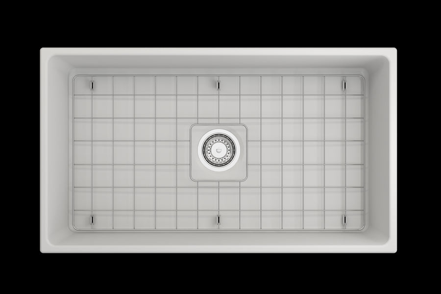 Contempo 33' x 19' x 10' Single-Basin Farmhouse Apron Front Kitchen Sink in Matte White