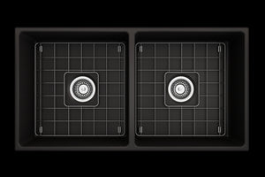 Contempo 36' x 19' x 10' Double-Basin Farmhouse Apron Front Kitchen Sink in Matte Black