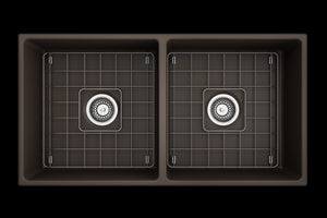 Contempo 36' x 19' x 10' Double-Basin Farmhouse Apron Front Kitchen Sink in Matte Brown