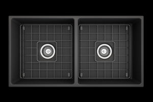 Contempo 36' x 19' x 10' Double-Basin Farmhouse Apron Front Kitchen Sink in Matte Dark Gray