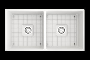 Contempo 36' x 19' x 10' Double-Basin Farmhouse Apron Front Kitchen Sink in Matte White