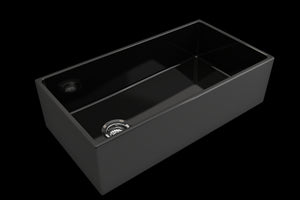 Contempo 36' x 19' x 10' Single-Basin Farmhouse Apron Front Kitchen Sink in Black