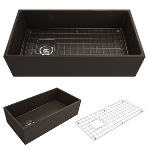 Contempo 36' x 19' x 10' Single-Basin Farmhouse Apron Front Kitchen Sink in Matte Brown