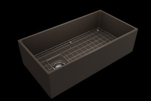 Contempo 36' x 19' x 10' Single-Basin Farmhouse Apron Front Kitchen Sink in Matte Brown