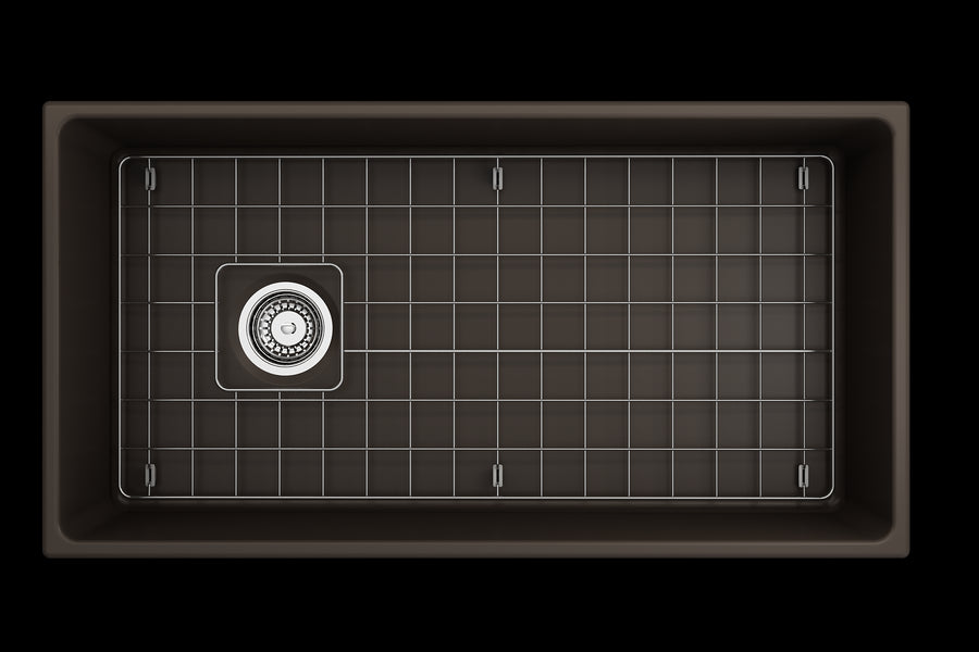 Contempo 36' x 19' x 10' Single-Basin Farmhouse Apron Front Kitchen Sink in Matte Brown