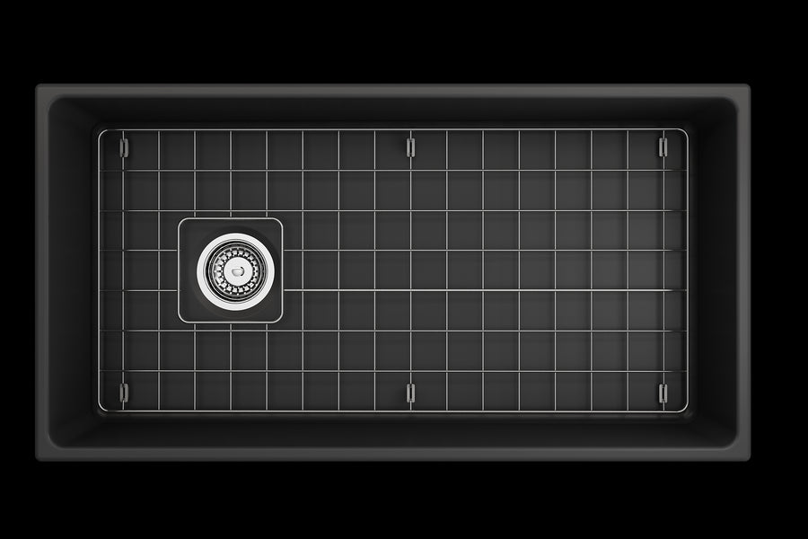 Contempo 36' x 19' x 10' Single-Basin Farmhouse Apron Front Kitchen Sink in Matte Dark Gray