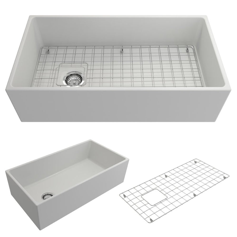 Contempo 36' x 19' x 10' Single-Basin Farmhouse Apron Front Kitchen Sink in Matte White