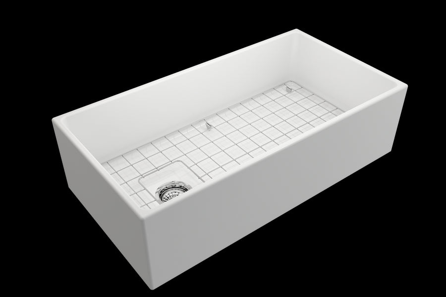 Contempo 36' x 19' x 10' Single-Basin Farmhouse Apron Front Kitchen Sink in Matte White
