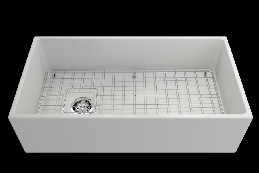 Contempo 36' x 19' x 10' Single-Basin Farmhouse Apron Front Kitchen Sink in Matte White