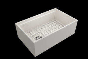 Contempo Step-Rim 30' x 19' x 10' Single-Basin Farmhouse Apron Front Kitchen Sink in Biscuit