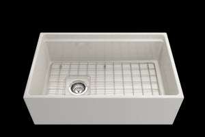Contempo Step-Rim 30' x 19' x 10' Single-Basin Farmhouse Apron Front Kitchen Sink in Biscuit