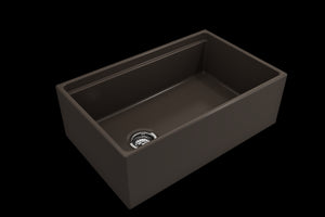 Contempo Step-Rim 30' x 19' x 10' Single-Basin Farmhouse Apron Front Kitchen Sink in Matte Brown