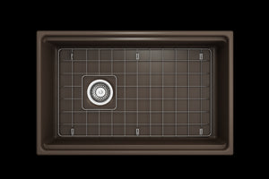 Contempo Step-Rim 30' x 19' x 10' Single-Basin Farmhouse Apron Front Kitchen Sink in Matte Brown