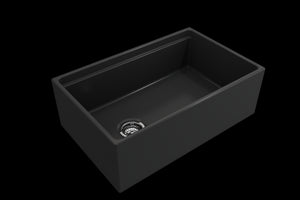Contempo Step-Rim 30' x 19' x 10' Single-Basin Farmhouse Apron Front Kitchen Sink in Matte Dark Gray